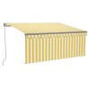 Auvent rétractable manuel store LED 3,5x2,5 m Jaune et blanc 