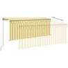 Auvent rétractable manuel store LED 3,5x2,5 m Jaune et blanc 