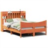 Cadre de lit sans matelas cire marron 150x200cm bois pin massif 