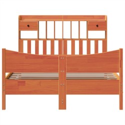 Cadre de lit sans matelas cire marron 150x200cm bois pin massif 