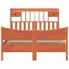 Cadre de lit sans matelas cire marron 150x200cm bois pin massif 