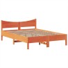 Cadre de lit sans matelas cire marron 150x200cm bois pin massif 