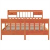 Cadre de lit sans matelas cire marron 200x200cm bois pin massif 