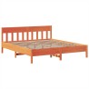 Cadre de lit sans matelas cire marron 200x200cm bois pin massif 