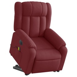 Fauteuil inclinable de massage électrique Rouge bordeaux Tissu 