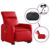 Fauteuil inclinable de massage électrique rouge similicuir 