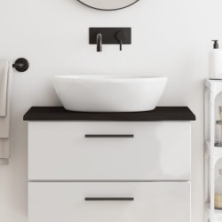 Comptoir de salle de bain marron foncé 80x30x2 cm bois traité 