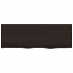 Comptoir de salle de bain marron foncé 80x30x2 cm bois traité 