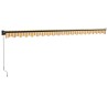 Auvent rétractable jaune et blanc 5x3 m tissu et aluminium 