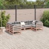 Salon de jardin 6 pcs bois massif sapin de douglas 