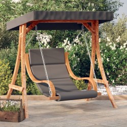Chaise balançoire avec coussin et auvent bois massif d'épicéa 