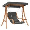 Chaise balançoire avec coussin et auvent bois massif d'épicéa 