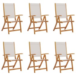Chaises pliables de jardin lot de 6 bois d'acacia et textilène 