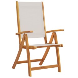 Chaises pliables de jardin lot de 6 bois d'acacia et textilène 