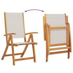 Chaises pliables de jardin lot de 6 bois d'acacia et textilène 