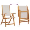 Chaises pliables de jardin lot de 6 bois d'acacia et textilène 