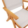 Chaises pliables de jardin lot de 6 bois d'acacia et textilène 