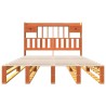 Lit bibliothèque sans matelas cire marron 150x200 cm pin massif 