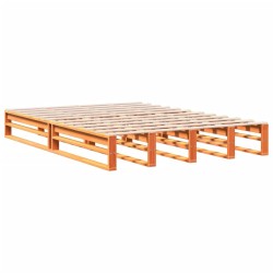 Lit bibliothèque sans matelas cire marron 150x200 cm pin massif 