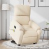 Fauteuil inclinable de massage beige tissu microfibre 