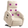 Fauteuil inclinable de massage beige tissu microfibre 