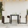 Ensemble de bistro 3 pcs avec coussins marron résine tressée 