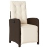 Ensemble de bistro 3 pcs avec coussins marron résine tressée 