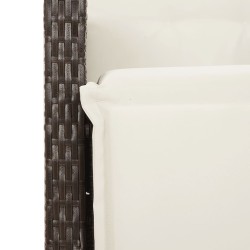 Ensemble de bistro 3 pcs avec coussins marron résine tressée 