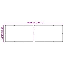 Écran d'intimité de balcon crème 1000x90 cm PVC 