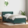 Sommier à lattes de lit et matelas vert foncé 80x210 cm velours 
