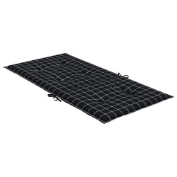 Coussins de chaise à dossier bas lot de 2 noir à carreaux tissu 