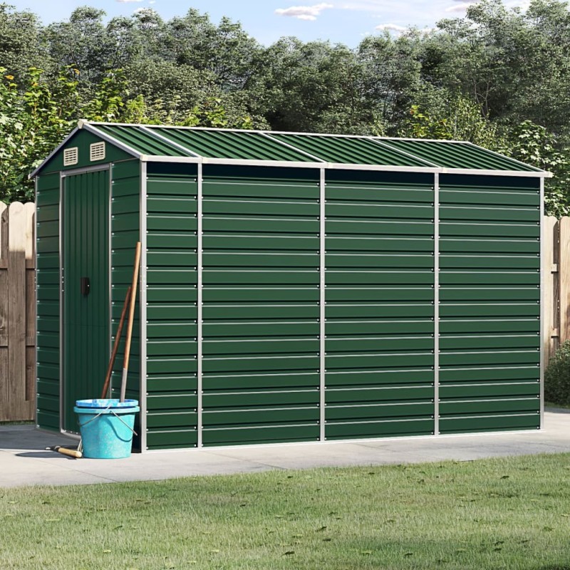 Abri de jardin vert 191x300x198 cm acier galvanisé 