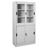 Armoire à bureau porte coulissante Gris clair 90x40x180cm Acier 
