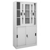 Armoire à bureau porte coulissante Gris clair 90x40x180cm Acier 