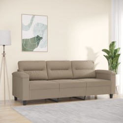 Canapé à 3 places Taupe 180 cm Tissu microfibre 