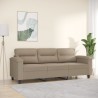 Canapé à 3 places Taupe 180 cm Tissu microfibre 