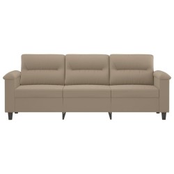 Canapé à 3 places Taupe 180 cm Tissu microfibre 