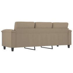 Canapé à 3 places Taupe 180 cm Tissu microfibre 