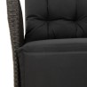 Ensemble à manger de jardin avec coussins 3 pcs Noir 