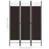 Cloison de séparation 3 panneaux Marron 120x180 cm  