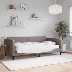 Lit de jour avec matelas taupe 100x200 cm tissu 