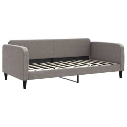 Lit de jour avec matelas taupe 100x200 cm tissu 