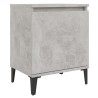 Table de chevet avec pieds en métal gris béton 40x30x50 cm 