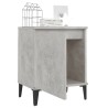 Table de chevet avec pieds en métal gris béton 40x30x50 cm 