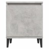 Table de chevet avec pieds en métal gris béton 40x30x50 cm 