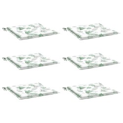 Coussins de chaise lot de 6 motif de feuilles 50x50x3 cm tissu 