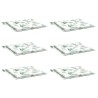 Coussins de chaise lot de 6 motif de feuilles 50x50x3 cm tissu 