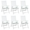 Coussins de chaise lot de 6 motif de feuilles 50x50x3 cm tissu 