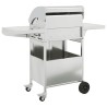 Barbecue gril à gaz avec 4 brûleurs argenté acier inoxydable 