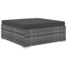 Salon de jardin 4 pcs avec coussins résine tressée gris 